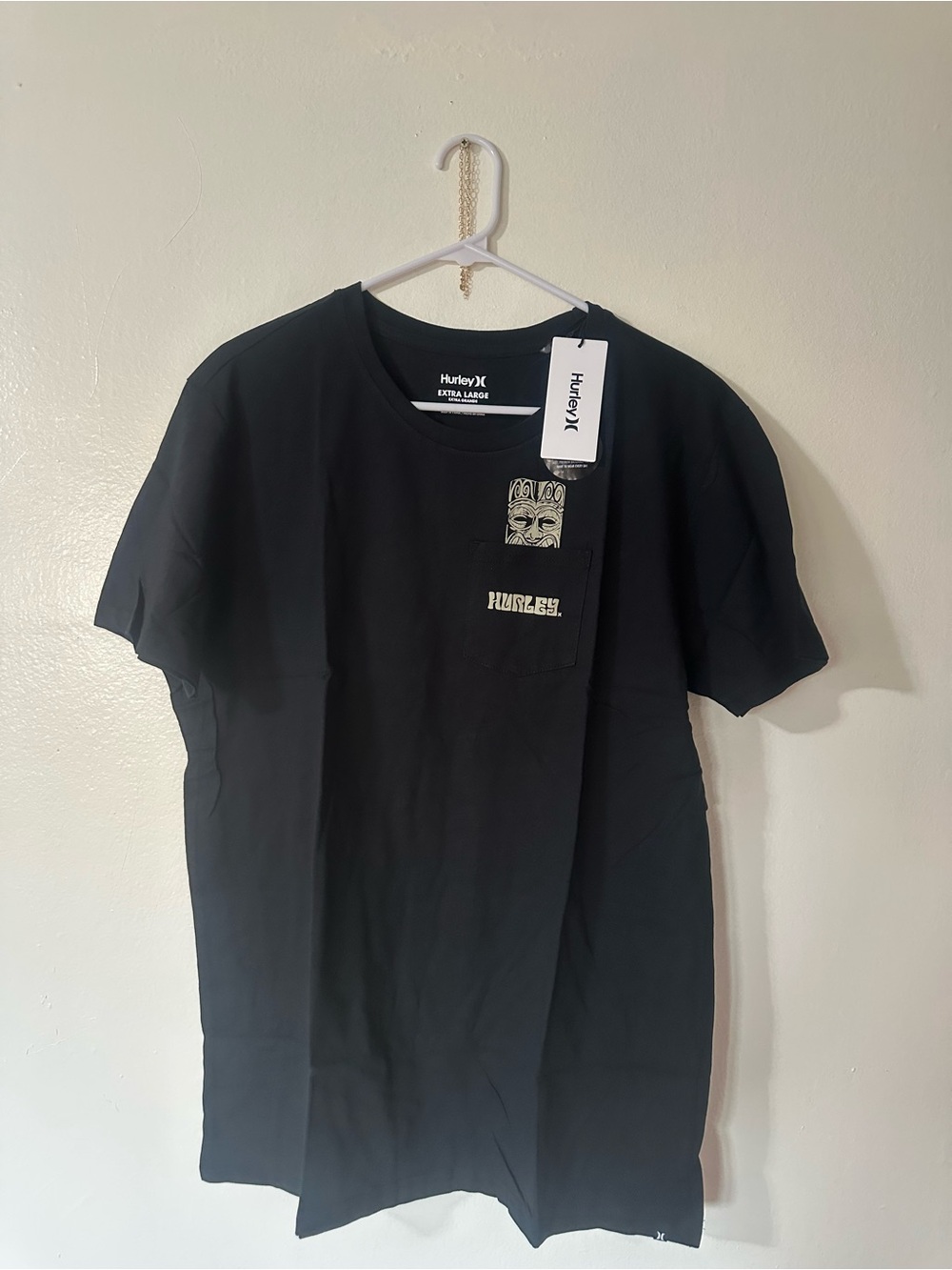 Hurley Black Short-Sleeve Pocket Tee with Graphic